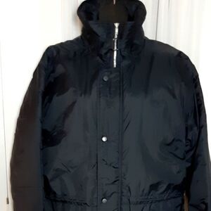 Sears vintage Work Outwear Black Trench Coat M‎ New No Tag 26Wx35 L x20 Sleeves